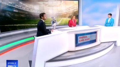 Trofeul Euro 2020, lângă Andreea Esca la Știrile Pro TV. Ce s-a întâmplat în studio