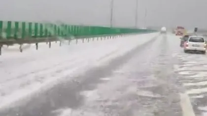 VIDEO Noi fenomene meteo extreme la Constanța și Ovidiu. Iarnă pe Autostrada 4