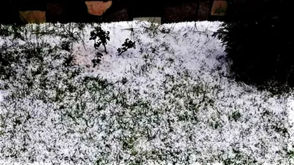 Grindină în mijlocul verii! Localnicii din Argeș au avut parte de peisaje de decembrie
