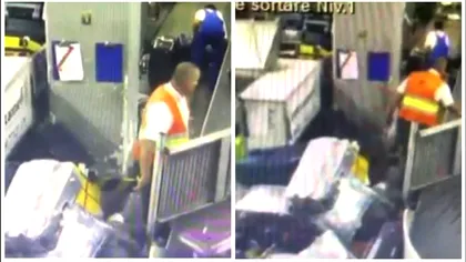 Bagajele călătorilor aruncate pe jos de operatorii de pe Aeroportul Otopeni. Imagini revoltătoare