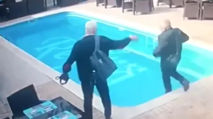 Viral cu un inspector ANAF, la Constanța. Cum a căzut în piscina restaurantului pe care îl verifica