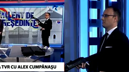 VIDEO viral cu Alexandru Cumpănașu. A tras cu arma, în direct, la TVR, în emisiunea lui Ionuț Cristache