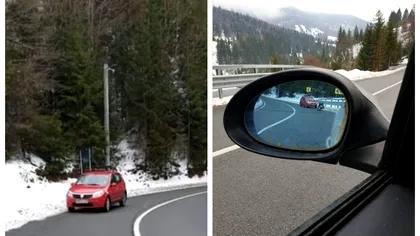 Cine este șoferul acestui Logan roșu de pe șoseaua din Maramureș. Bărbatul a împușcat fără milă un câine, în mijlocul drumului