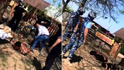 Video. Imagini șocante în miezul zilei. Un bărbat a încasat o bătaie soră cu moartea de la Șeful Poliției din Bolintin Vale: 