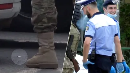 Imagini scandaloase în plină pandemie. Polițiști care stau la taclale, fumează și aruncă mucurile de țigări pe jos