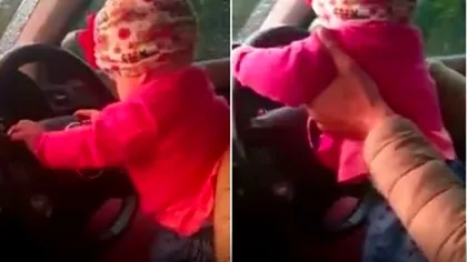 Inconștiență fără limite. Un tată își pune fetița de 1 an la volan în timpul mersului. Ce se întâmplă câteva secunde mai târziu depășește orice imaginație