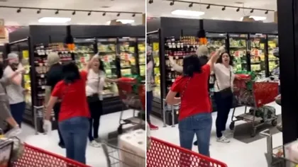 Imagini revoltătoare într-un magazin din Baia Mare. O clientă ia la palme o vânzătoare pentru că a rugat-o să-și pună masca de protecție. Ce amendă a primit