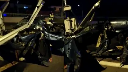 Momente de groază în această dimineață. Mașină blocată pe calea ferată, zdrobită de trenul București-Viena