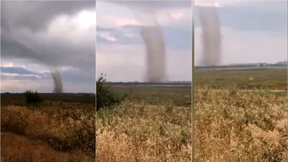 Tornadă în Tulcea. Imagini incredibile filmate de localnici