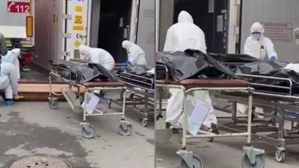 Imagini triste în Constanța. Zeci de pacienți decedați de COVID-19 sunt aliniați în curtea Spitalului Județean. Cum sunt recunoscuți de rude