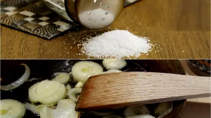 A pus bicarbonat de sodiu peste ceapă și apoi a călit-o. Ce s-a întâmplat imediat