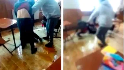 Scene șocante filmate într-o școală din Argeș. Elevă, bătută cu bestialitate de un băiat în aplauzele colegilor
