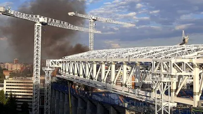 Alertă de ultimă oră. Stadionul Santiago Bernabeu din Madrid, cuprins de flăcări. Pomperii au intervenit de urgență