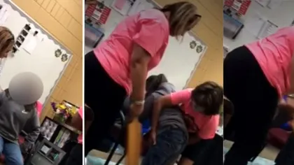Copilă de 6 ani, bătută de directoarea școlii chiar în fața mamei. Imaginile sunt șocante VIDEO
