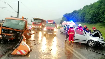 Accident în lanț cu cinci victime la Suceava. Pompierii militari au intervenit de urgență