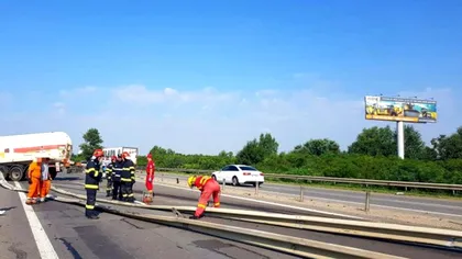 Ultima oră! Accident teribil la Mizil între o cisternă care transporta 26 tone de GPL și un autoturism. Traficul este blocat
