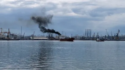 Incendiu în Portul Constanța. Un vapor a fost cuprins de flăcări. Detalii de ultimă oră