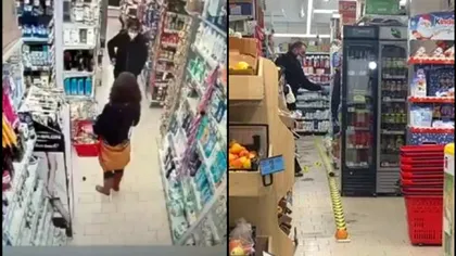 Primele imagini cu incidentul din Cluj, unde un adolescent a înjunghiat o femeie într-un supermarket