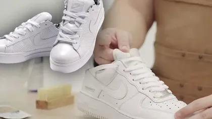 Trucul secret pentru a curăța adidașii care s-au îngălbenit. Vor fi din nou albi