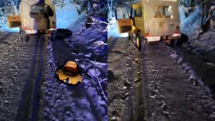Moarte îngrozitoare pentru un bărbat de 35 de ani. A decedat pe loc în timp ce era tras cu colacul pe zăpadă de o mașină