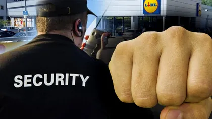 Incident șocant în parcarea unui magazin Lidl. Doi angajați l-au luat la pumni și picioare pe un client