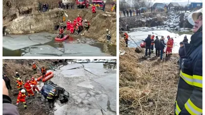 Accident mortal în Suceava. O tânără și bunicul său și-au pierdut viața după ce au plonjat cu mașina într-un lac înghețat