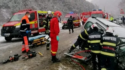 Accident rutier grav în județul Sibiu. O persoană și-a pierdut viața, iar altele trei sunt grav rănite