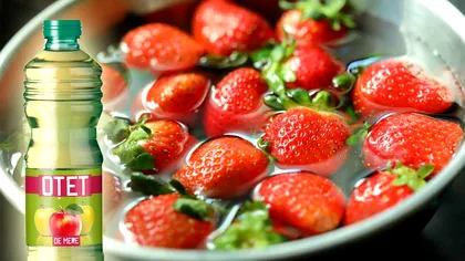 De ce să pui oțet în apa în care speli căpșunele. Trucul genial pe care puțini îl cunosc