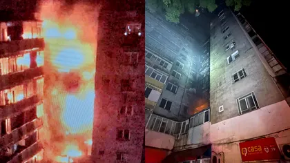 Incendiu devastator în București. Un bloc de 10 etaje a luat foc, toți pompierii din Capitală au fost mobilizați