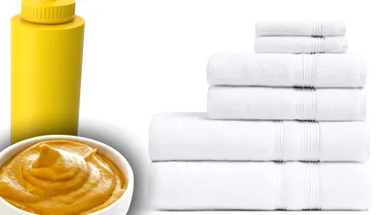 Trucul cu muștar care îți face prosoapele albe imaculate. Metoda japoneză care are rezultate excepționale