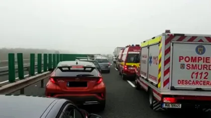 Carambol cu mai multe mașini pe A2, pe sensul spre București. Zonele în care se circulă în coloană