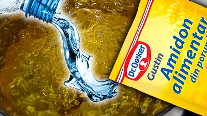 A pus amidon amestecat cu apă în uleiul încins. E un truc ştiut doar de gospodinele adevărate