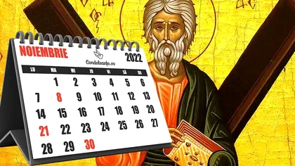 Calendar ortodox noiembrie 2022. Când sunt sărbători cu cruce roșie