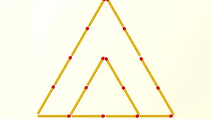 Testul săptămânii. Mută două beţe de chibrit pentru a forma trei triunghiuri. E mai simplu decât crezi!