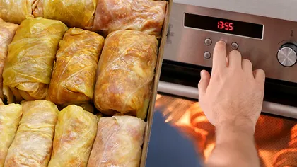 Temperatura la care se fierb sarmalele în cuptorul electric. Multe gospodine o setează greșit, de asta nu ies gustoase