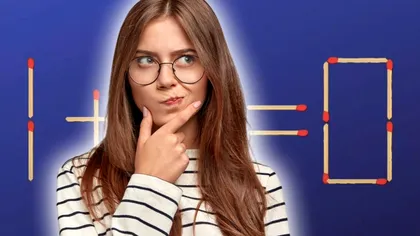 Test rapid de inteligenţă. Mută un singur băț de chibrit pentru ca ecuaţia să fie corectă. Atenţie, ai doar 15 secunde la dispoziţie!