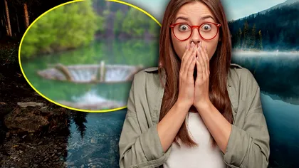 Lacul cu pâlnie, unic în România, a îngheţat. Imaginile sunt superbe, puţini români ştiu de acest loc spectaculos