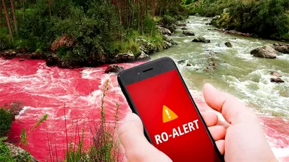 Zonele din România în care apa din râu s-a făcut roşie. A fost transmis mesaj RO-Alert în mai multe localități