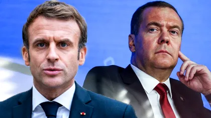 Dmitri Medvedev, jigniri pe bandă rulantă la adresa lui Emmanuel Macron: „Este afectat de socializarea cu drogatul de la Kiev