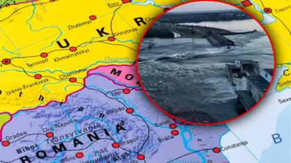 Dezastru la granița României. Ce a apărut în Marea Neagră după distrugerea barajului de la Nova Kahovka
