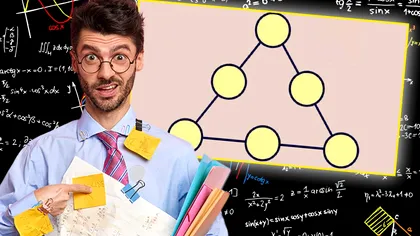 Test special de inteligenţă. Aranjează cifrele de la 0 la 6 în aşa fel încât rezultatul de pe fiecare latură a triunghiului să fie 9!