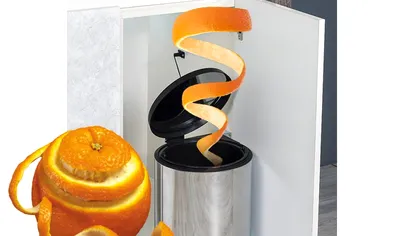 A pus coji de portocale în coșul de gunoi și a așteptat 12 ore. Trucul ăsta e genial, îl vei folosi zilnic