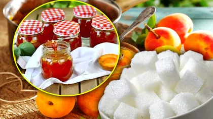 Cât zahăr trebuie să pui pentru 5 borcane de gem de caise. Va ieși delicios