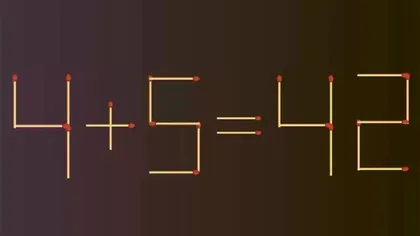 Mută două bețe de chibrit pentru a rezolva ecuația. Testul care arată dacă ai o inteligență peste medie
