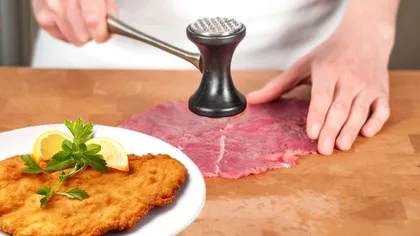 Cum se bate corect carnea pentru șnitele. Cea mai mare greșeală pe care o fac gospodinele