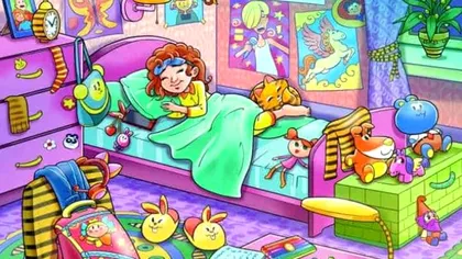Testul de atenție din dormitorul fetiței. Unde este albina ascunsă? Trebuie să o găsești în 15 secunde