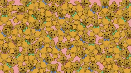 Iluzie optică simpatică. Un ursuleţ nu are papion, îţi poţi da seama care? Ai doar 13 secunde