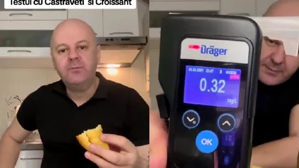 Ce apare pe alcooltest după ce mănânci un corn cu șampanie. Surpriza uriașă de care a avut parte un român după un experiment