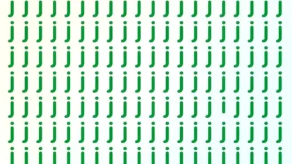 Doar cei cu IQ ridicat văd litera I strecurată printre marea de J în 5 secunde. Mulți se dau bătuți, tu reușești?