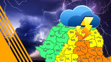 Alertă de furtuni violente în România. Vremea se schimbă radical. Harta cu județele vizate